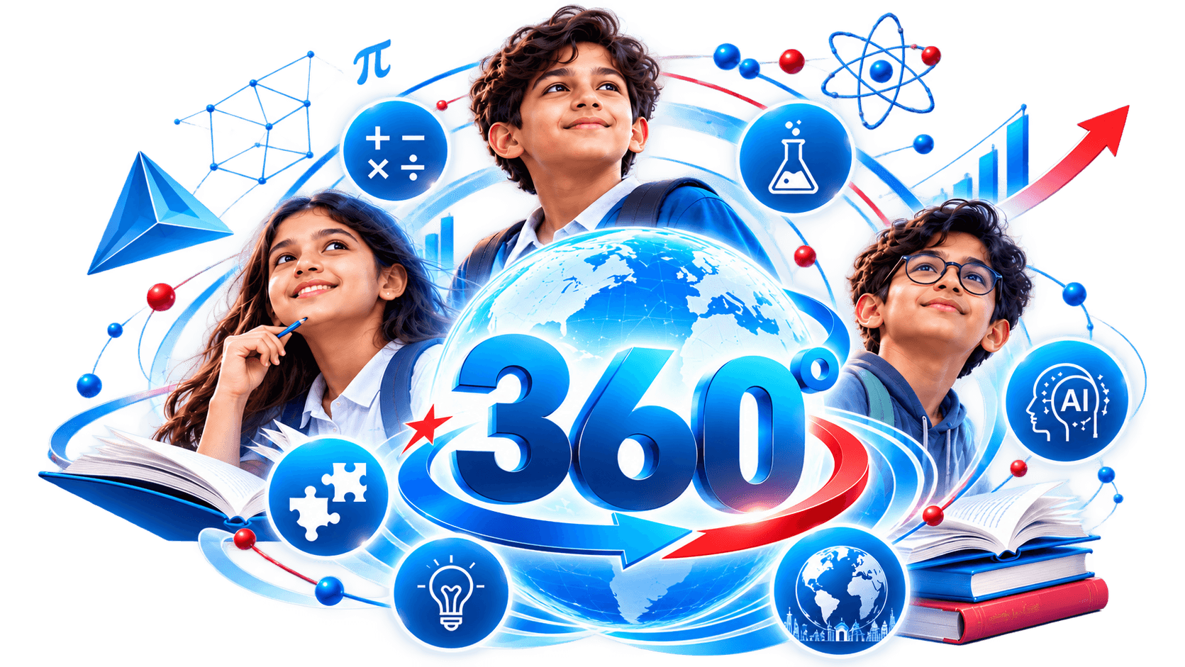 Students representing Genius 360 degree Bharuch scholarship examination